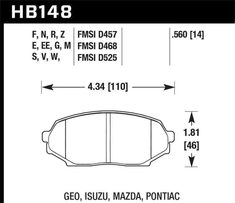 Hawk Performance HB148E.560