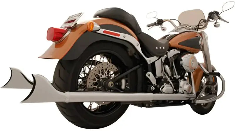 HD00452 Sharktail Duals Chrome 2.5"Odx39" `07 17 Softail