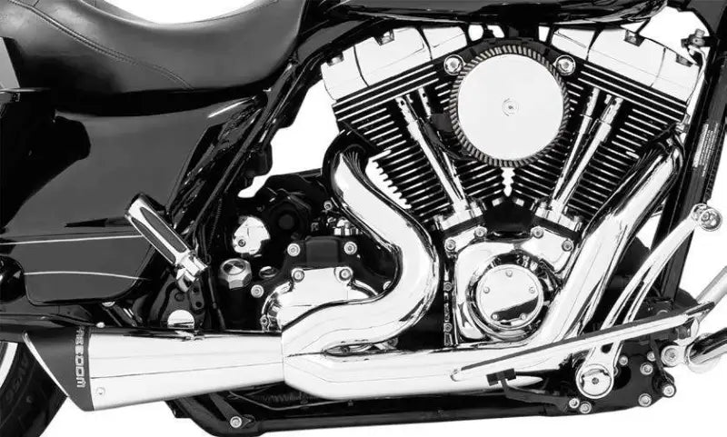 Shiny chrome shorty exhaust for HD FLH FLT motorcycles, perfect RV parts & accessories