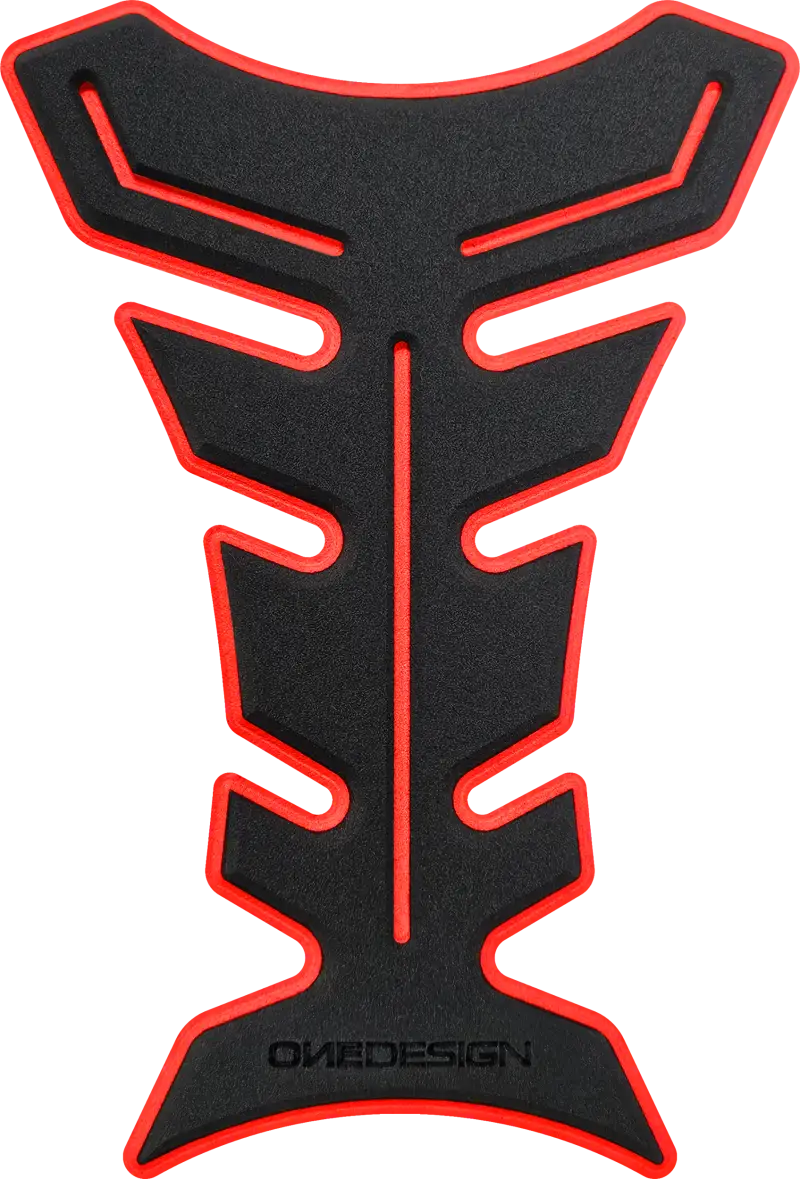 ONE EMBLEMS HDF9R Tank Pad in Black/Red - Stylish Protection for Your Motorcycle - ONE EMBLEMS