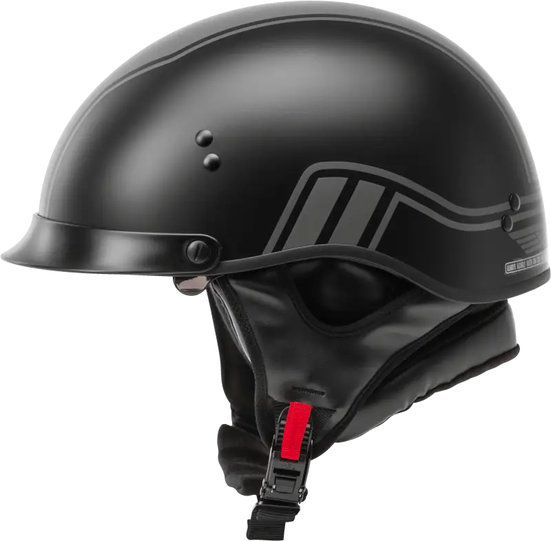 Hh 65 Half Helmet Full Dressed Twin Matte Black/Silver Sm