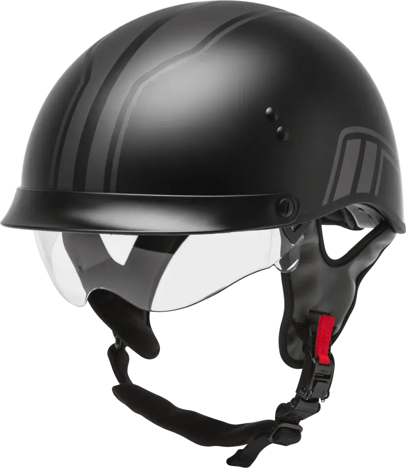 Hh 65 Half Helmet Full Dressed Twin Matte Black/Silver Sm