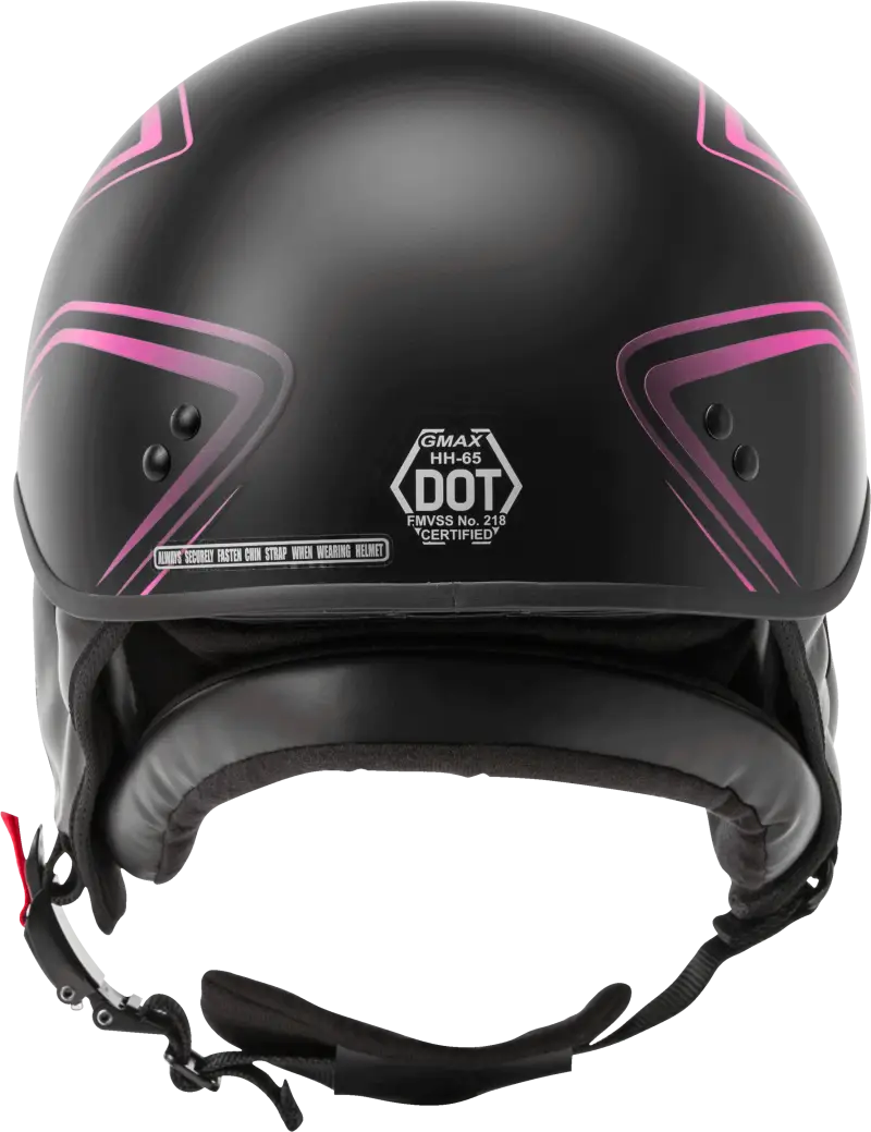 Hh 65 Half Helmet Torque Naked Matte Black/Pink Xs