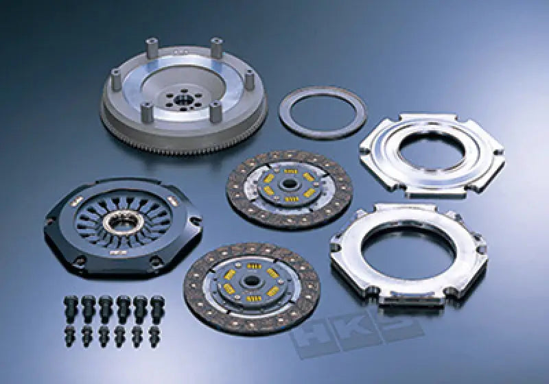 HKS Disk LA Twin JZA80 silver clutch kit with black yellow accents