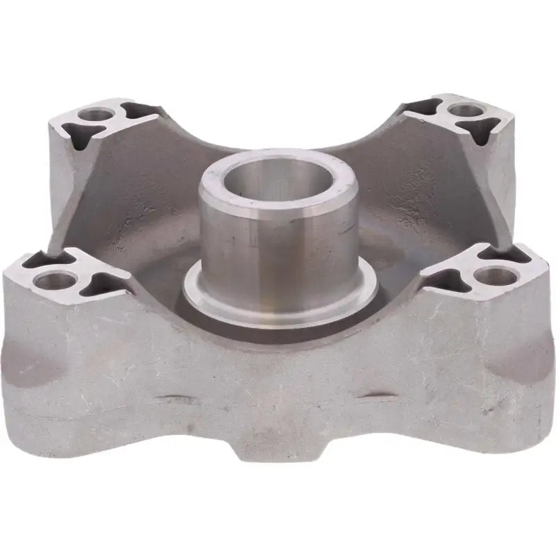 Silver metal machinery component.