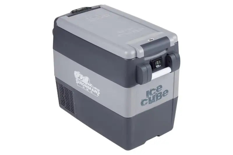 IFRIDGE50K Ironman 4x4 50L fridge with 20L Thermoking ice cube cooler in gray silver design