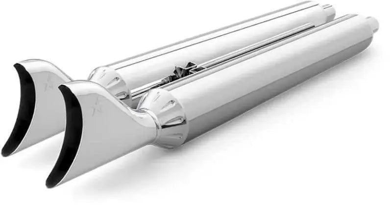 IN00036 True Dual Headers 2.5" Chrome W/Sharktails `14 Up Indian