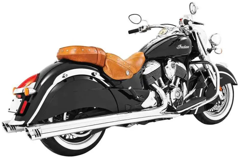 IN00038 Racing Slip Ons 4" Chrome W/Chrome Tip Indian