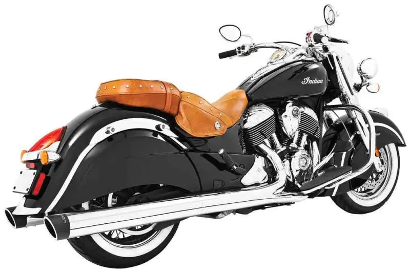 IN00042 Liberty Slip Ons 4" Chrome W/Black Tip Indian