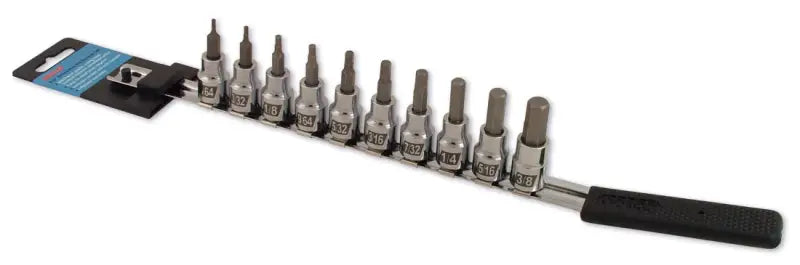 IN38HBS Cruz Tools Socket Bit Set 10Pc Hex Standard