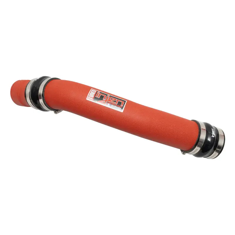 Red silicone hose with metal clamps for Ford Super Duty turbo diesel V8-6.7L