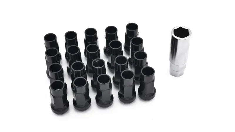 ISR Performance Steel 50mm Open Ended Lug Nuts M12x1.25 - Black - Wheel and Tire Accessories