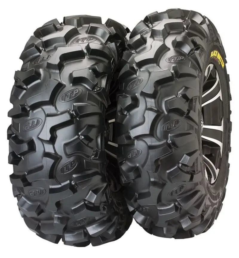 Two blackwater evol off-road tires for ITP Tires Blackwater models in rugged terrains