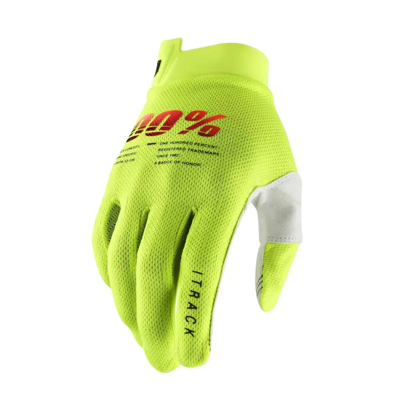 100% Itrack Gloves Fluo Yellow Xl