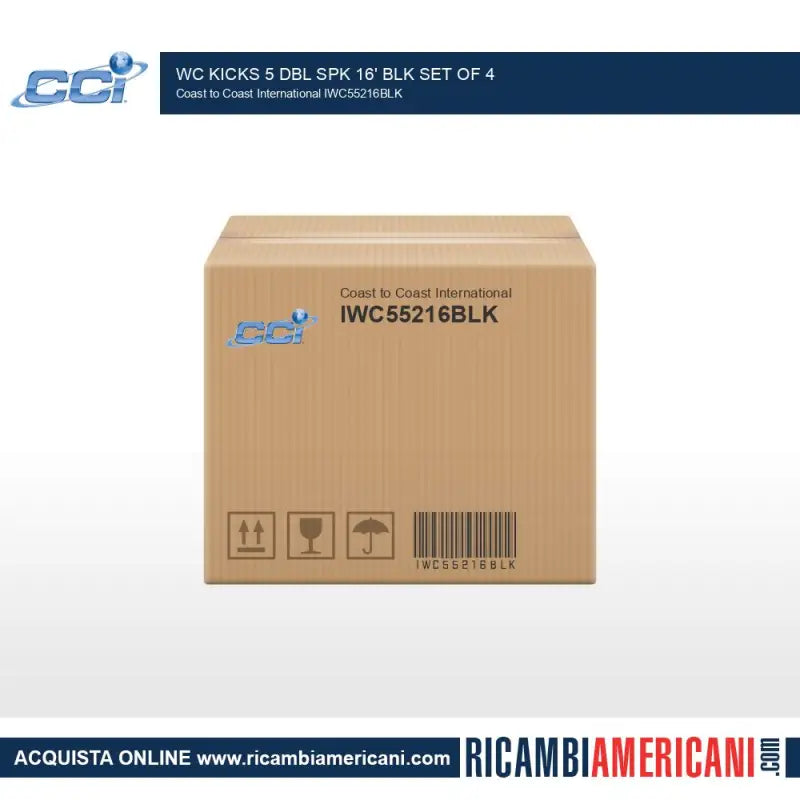 CCI IWC55216BLK Coast2Coast Wc Kicks 5 Double Spoke 16' Black Set of 4 Packaging Box