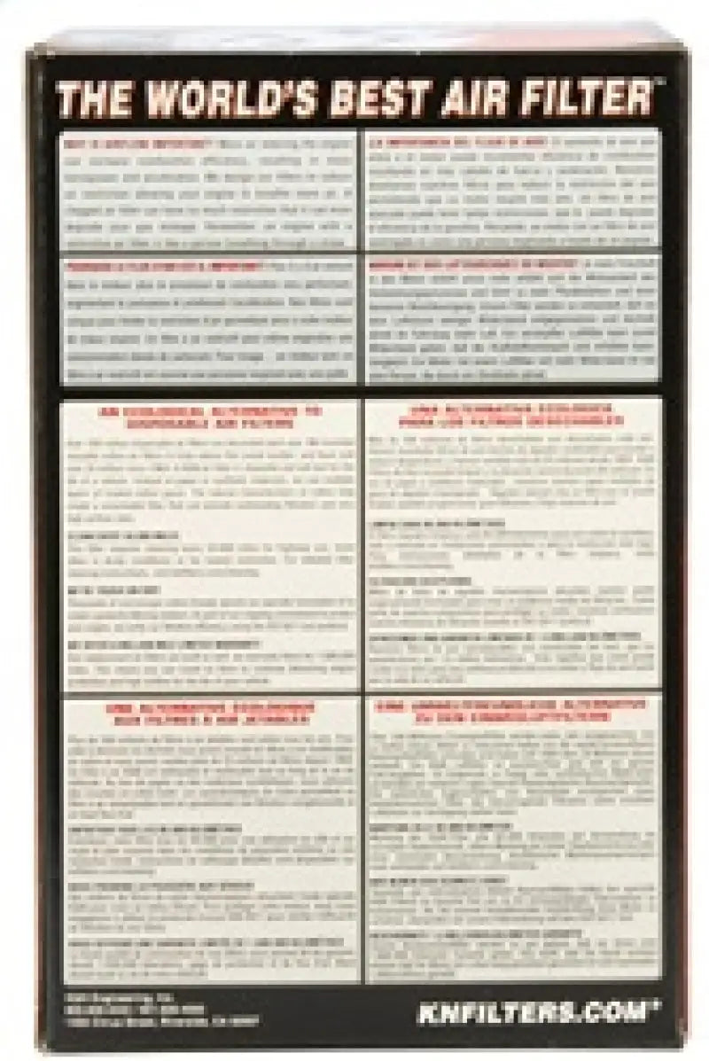 Air filter packaging for K&N Kawasaki VN1600 Vulcan Classic replacement air filter