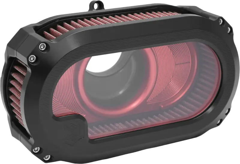 KENS FACTORY NXT-05BR Nxt Lvl Air Cleaner with Glass for 2023 CVO and 2024 RG FLHX - Black/Red - KENS FACTORY