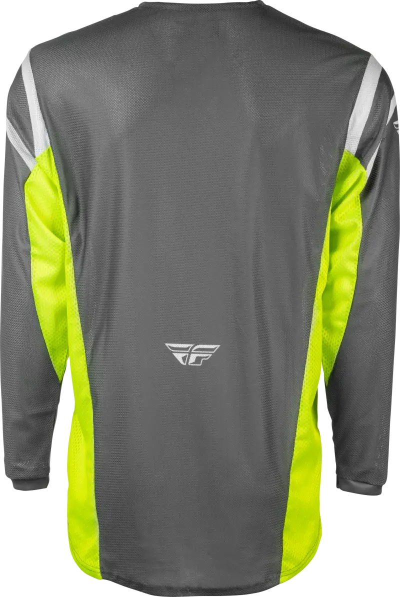 Kinetic Mesh Center Jersey Grey/White/Hi Vis Lg - FLY RACING