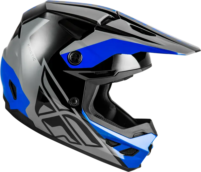Kinetic Crest Helmet Grey/Black/Blue 2x - FLY RACING