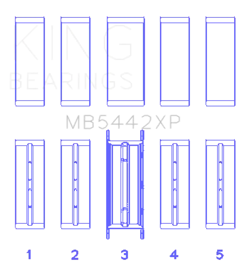 King Ford 2.0 2.3L EcoBoost Crankshaft Main Bearing Set (Set of 5) - Truck & Automotive
