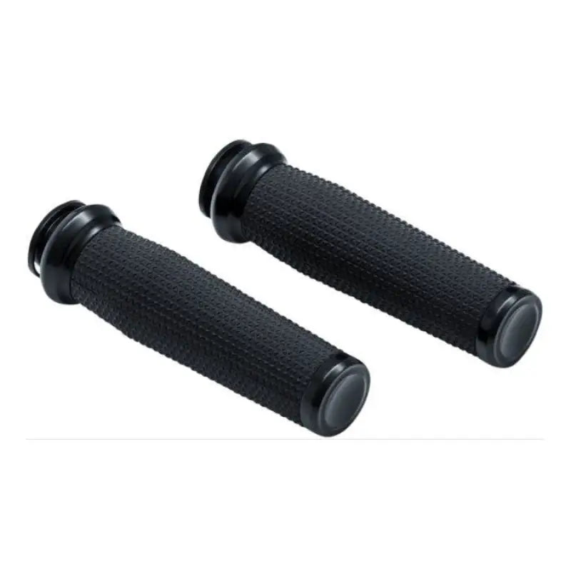Black textured Kuryakyn Thresher Grips for 18-Up Indian Models, stylish handlebar grips