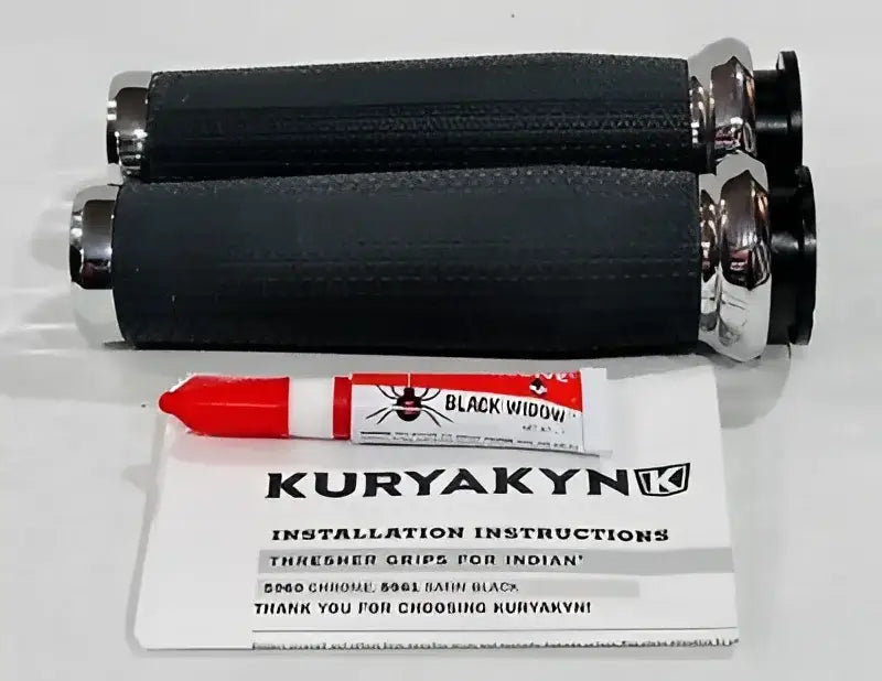 Motorcycle handlebar grips installation with Kuryakyn Thresher Grips for Indian models