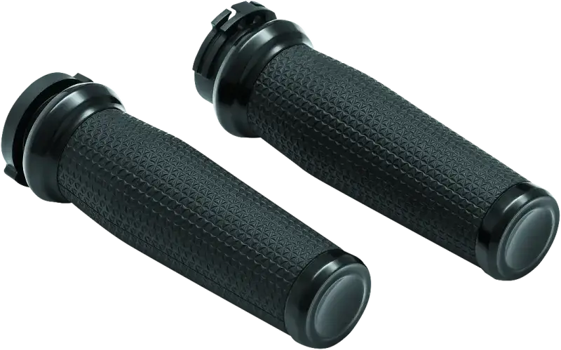 Kuryakyn Thresher Grips Dual Cable Black - Ergonomic, durable motorcycle hand grips with sleek black finish.
