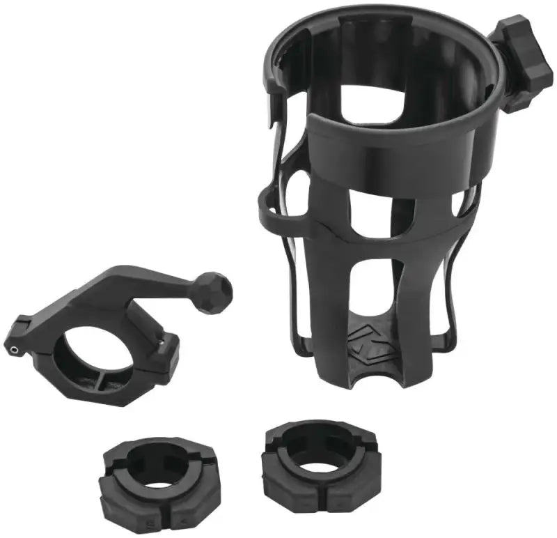 Kuryakyn Universal Reflex drink holder in black with adjustable arm and mounting rings