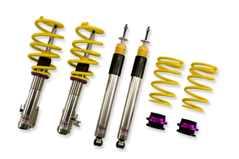 Yellow springs on a Honda Civic coilover kit for FA5 FG2 FD2 models side view