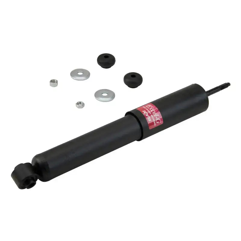 Black KYB Excel-G shocks with mounting hardware for Ford F100 F150 F250 trucks