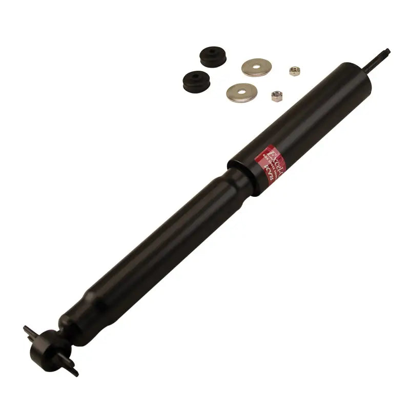 Black KYB Excel-G shocks and mounting hardware for Jeep Wrangler TJ 1996-2005