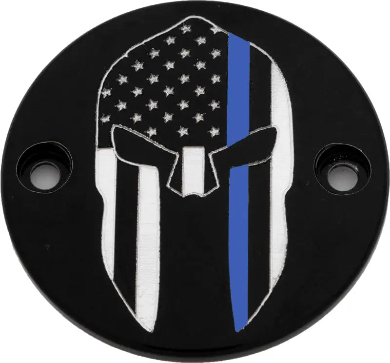 CUSTOM ENGRAVING LE02-63BG M8 Timer Cover Sparta Blue Line Black
