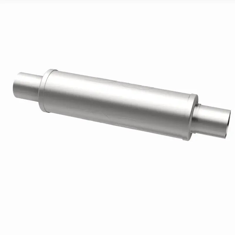 MagnaFlow Muffler Mag SS 14X4X4 2.25X2.25 C/C stainless steel with a satin finish, featuring a straight-through, free-flowing design for deep, resonant exhaust sound.