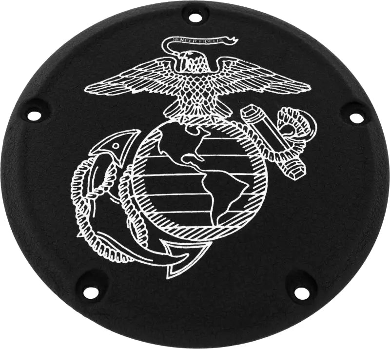 CUSTOM ENGRAVING MAR08-12BG 7 Tc Derby Cover Marine Ega Black