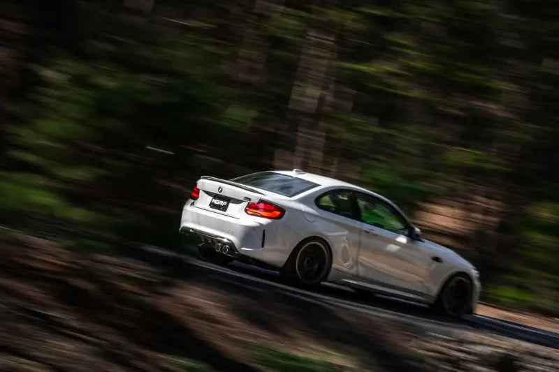 MBRP 18-22 BMW M2 Competition 3.0L T304 SS 3in Resonator-Back Exhaust Quad Rear w/ Carbon Fiber Tips - Truck &