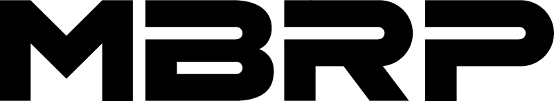 Solid black background showing MBRP exhaust flow for Ford F-250 7.3L Turbo back system