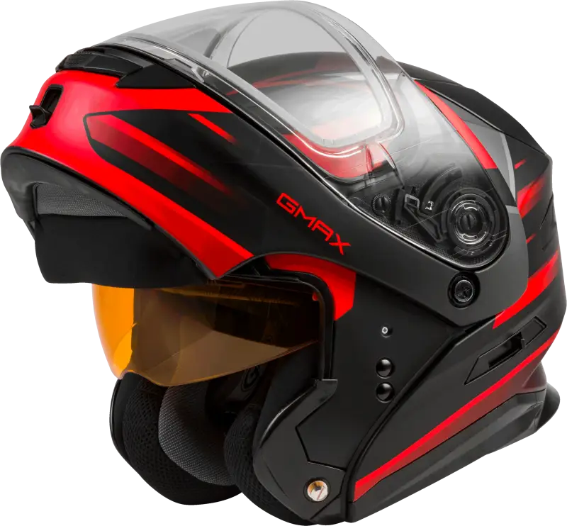 Md 01s Modular Snow Helmet Descendant Matte Black/Red Xl