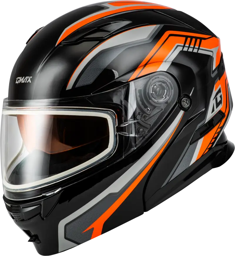 Md 01s Transistor Snow Helmet Orange/Black 3x - Powersports