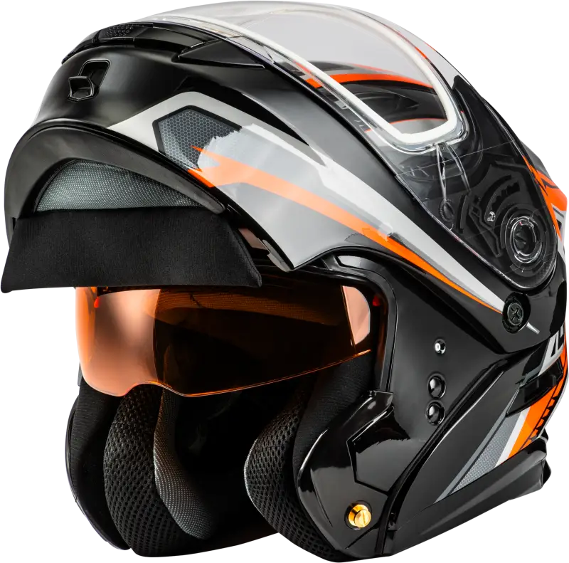 Md 01s Transistor Snow Helmet Orange/Black 3x - Powersports