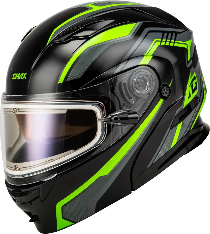 Md 01s Transistor Snow Helmet W Elec Shld Blk/Grey/Green Xs