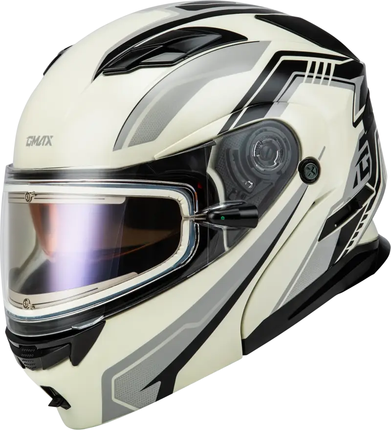 Md 01s Transistor Snow Helmet W Elec Shld White/Grey/Blk Xs - Powersports