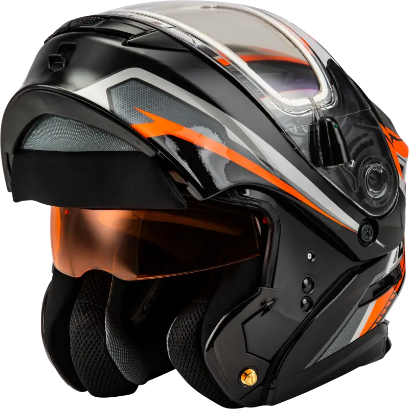 Md 01s Transistor Snow Helmet W Electric Shld Orange/Blk Xs