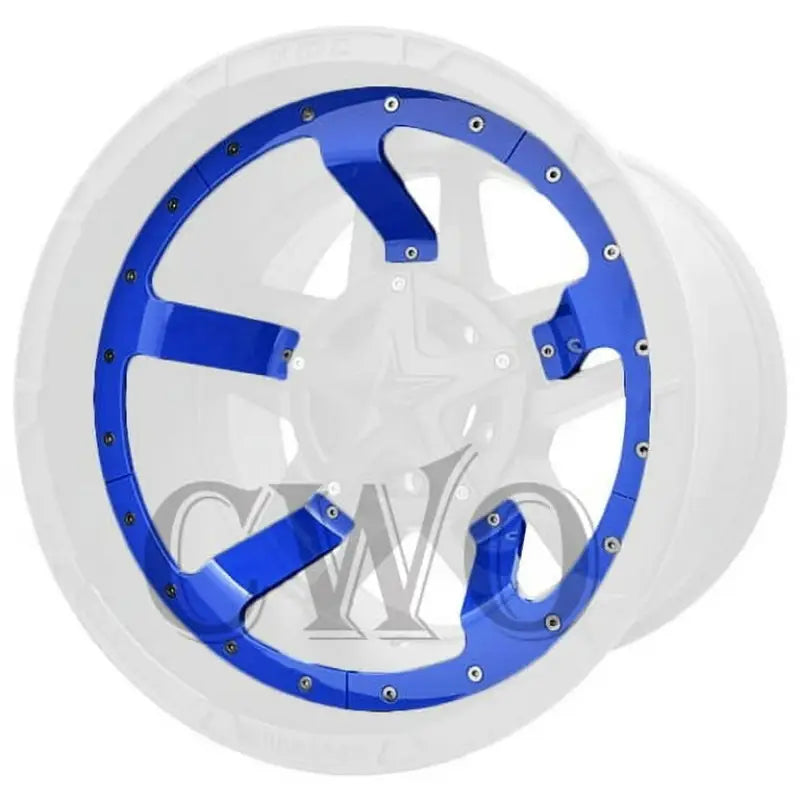 Blue and silver wheel pros 22-inch blue wheel for Midspoke set of 5