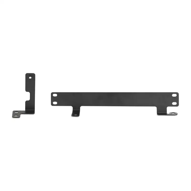 Black metal mounting brackets for Subaru WRX thermostatic oil cooler kit