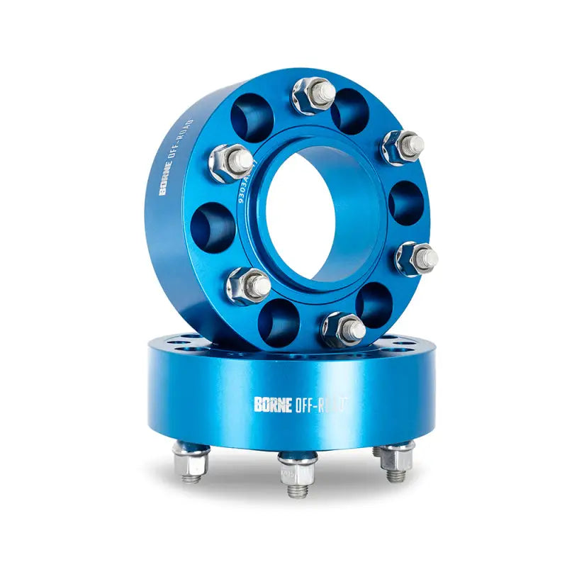 Mishimoto Borne Off-Road Wheel Spacers - 6x139.7 - 93.1 - 50mm - M12 - Blue - Truck & Automotive