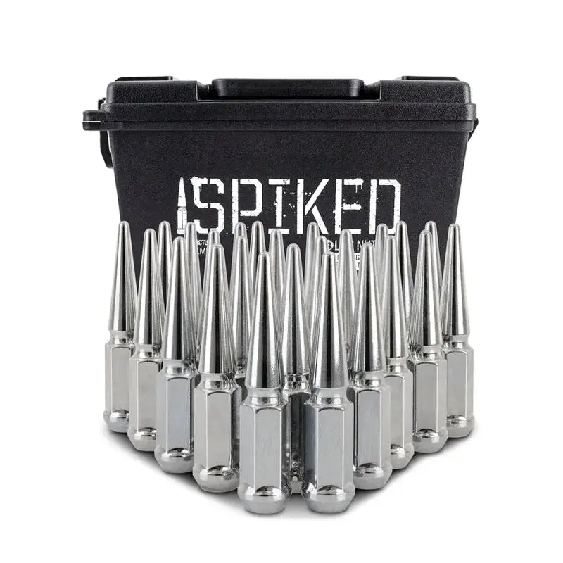 Mishimoto Steel Spiked Lug Nuts M12 x 1.5 24pc Set Chrome - Wheel and Tire Accessories