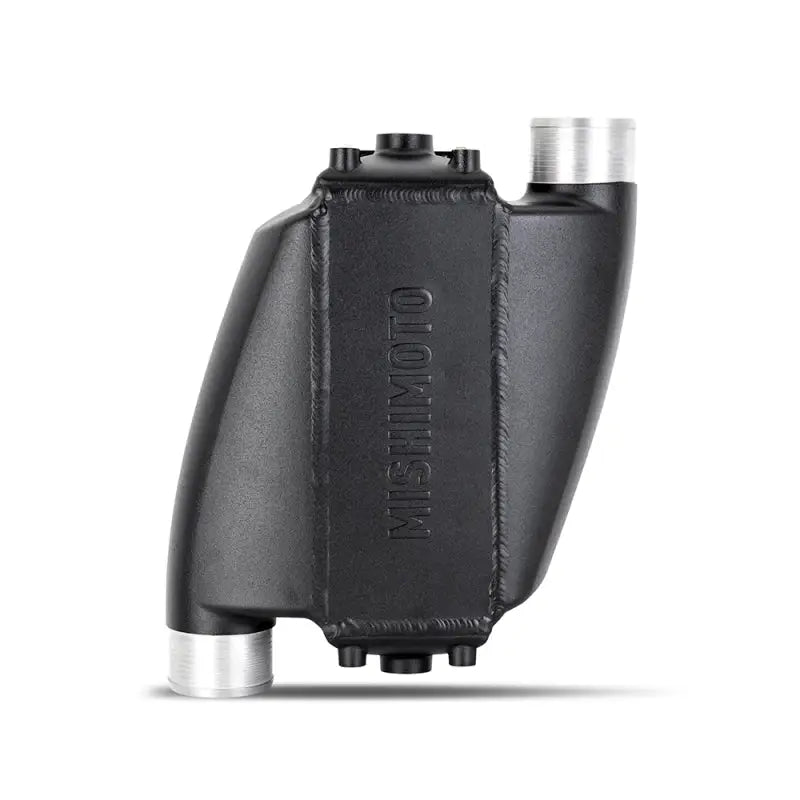 Black aluminum mishimoto universal air-to-water intercooler for high-performance boosts