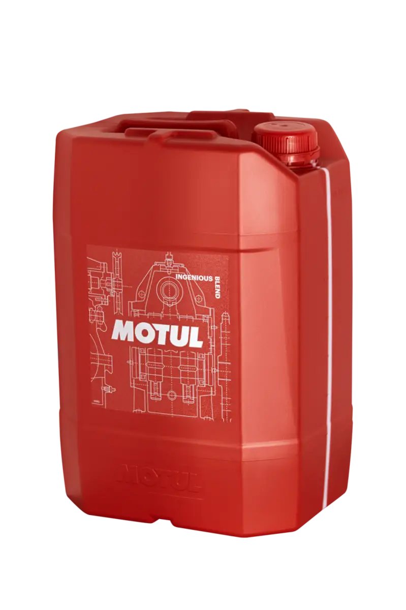 Red Motul oil container for Motul 20L Synthetic Engine Oil 8100 5W40 X-CLEAN scene