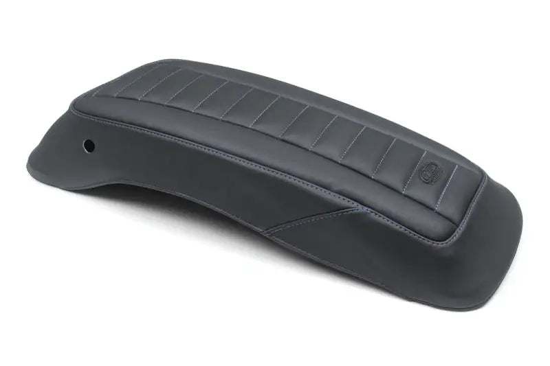 Mustang 14-23 HD FL Touring Saddlebag Lid Covers (Pair) Deluxe - Black w/ Blue Stitching - Mustang Motorcycle