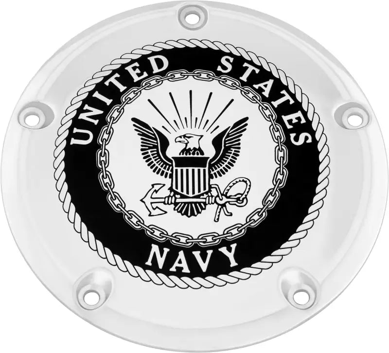 CUSTOM ENGRAVING NAV15-46 7 M8 Flt/Flh Derby Cover Navy Chrome